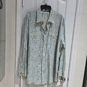 Rough Stock By Panhandle Paisley Print Button-Up Shirt Size XXL